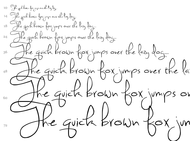 Sweetly Broken font waterfall